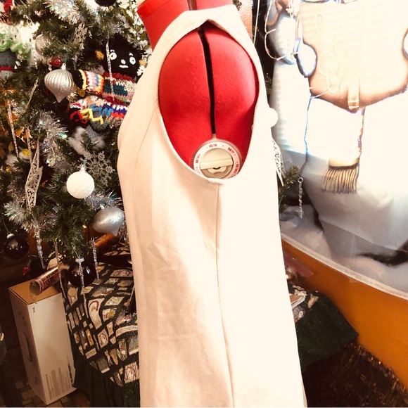 BBCBGMaxazria Faux Suede Flounce Blush Sleeveless Dress Size S - Picture 5 of 7